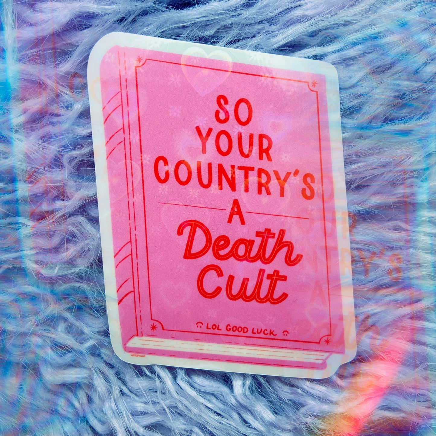 Death Cult Book Holographic Lenticular Heart Sticker