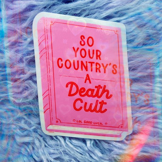 Death Cult Book Holographic Lenticular Heart Sticker