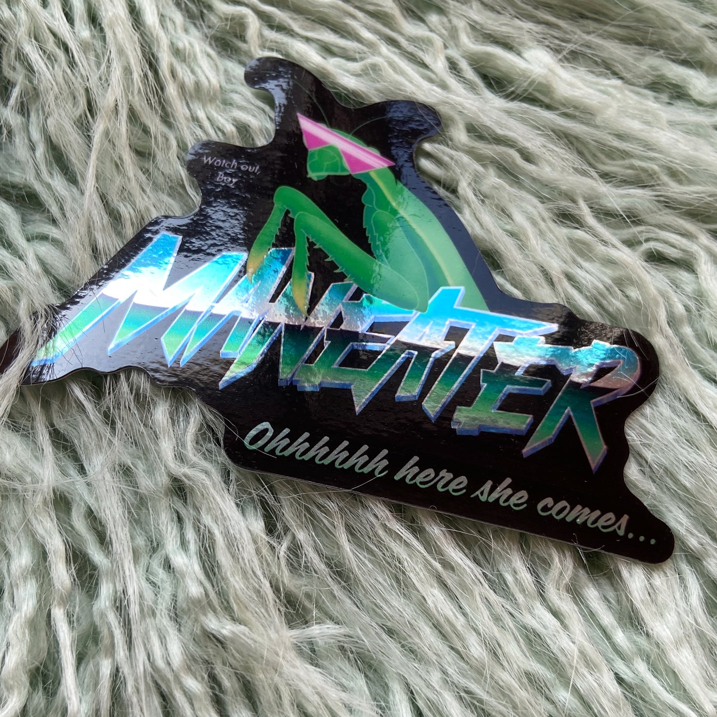 Maneater Preying Mantis Chrome Vinyl Sticker