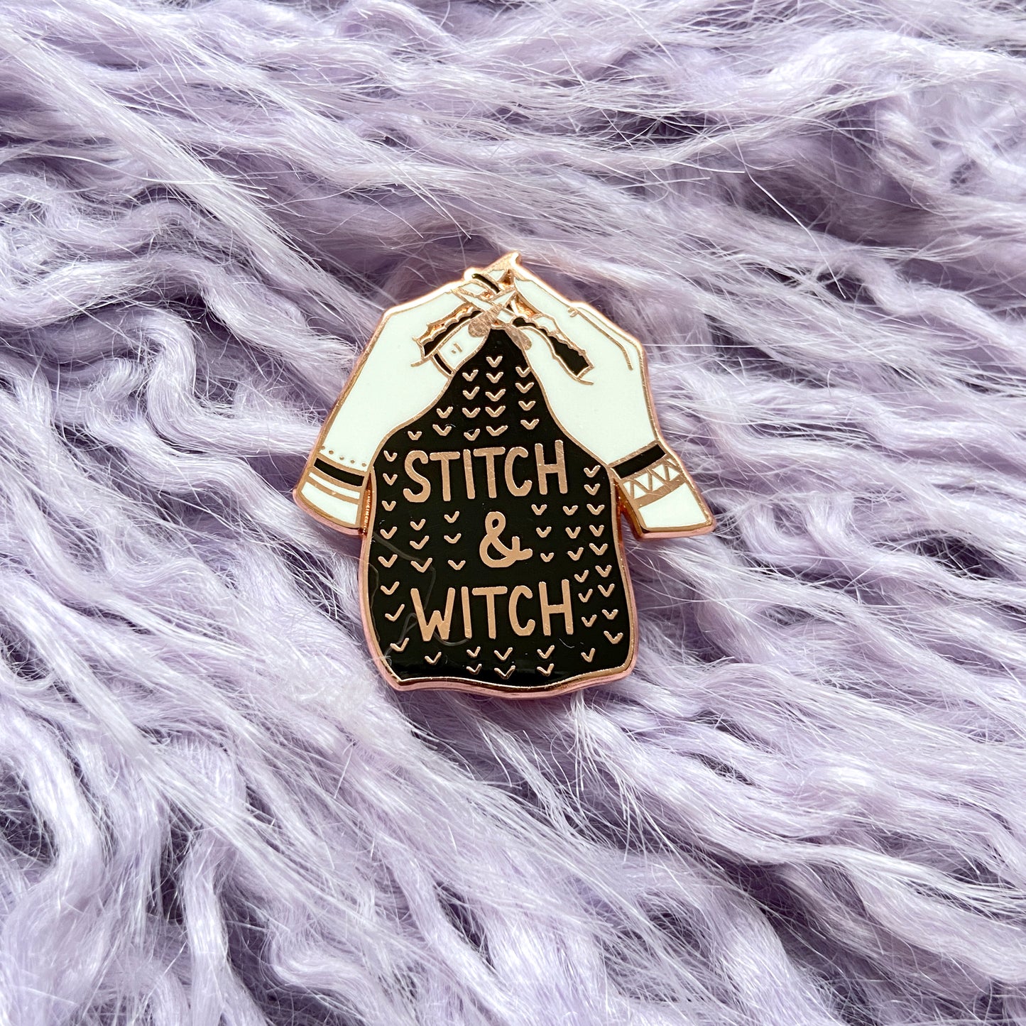Stitch 'n Witch Enamel Lapel Pin- Updated Version