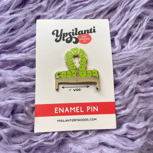 Inch Worm Mini-Ruler Enamel Pin