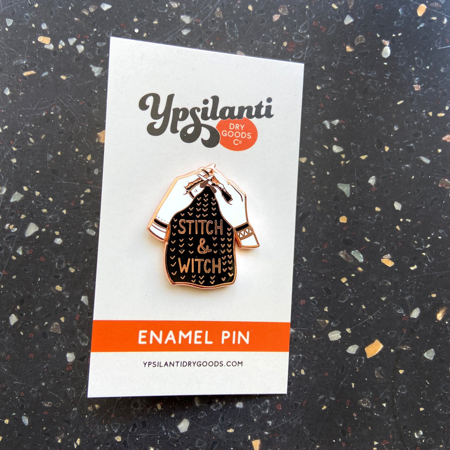 Stitch 'n Witch Enamel Lapel Pin- Updated Version