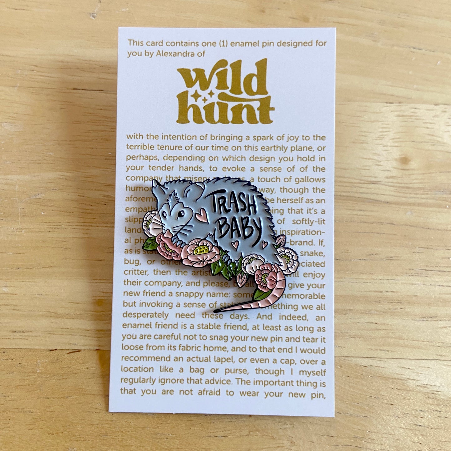 Trash Baby Opossum Enamel Pin - Updated Version