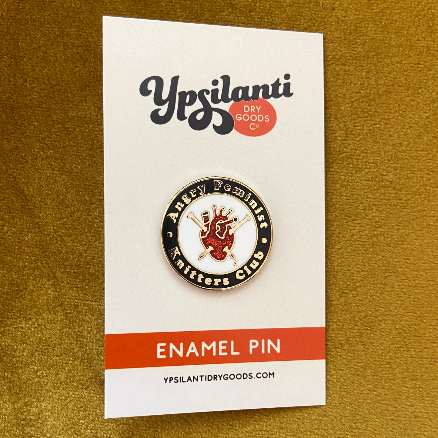 Angry Feminist Knitter's Club Enamel Pin