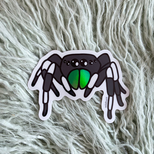 Ya Gotta Be Bold Jumping Spider Holographic Sticker