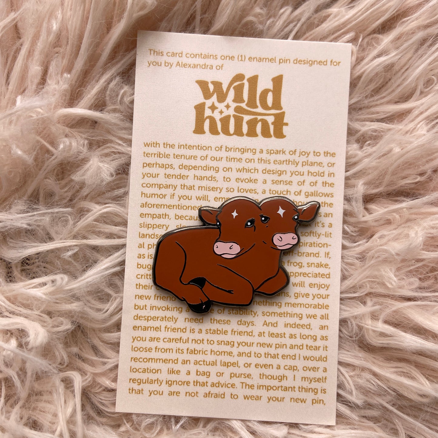 Red-Brown Two-Headed Calf Enamel Pin