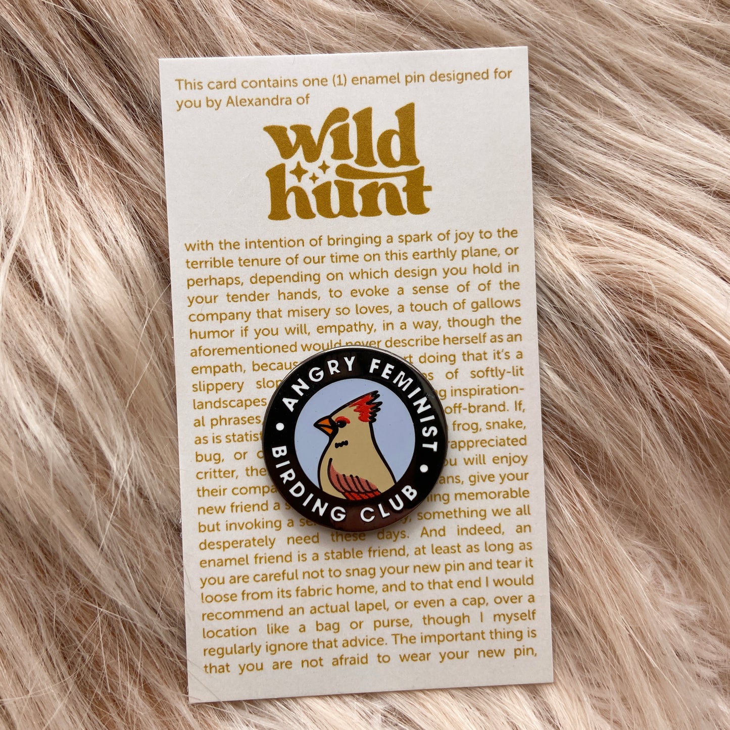 Angry Feminist Birders Club Enamel Pin
