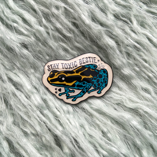 Stay Toxic Poison Dart Frog Enamel Pin
