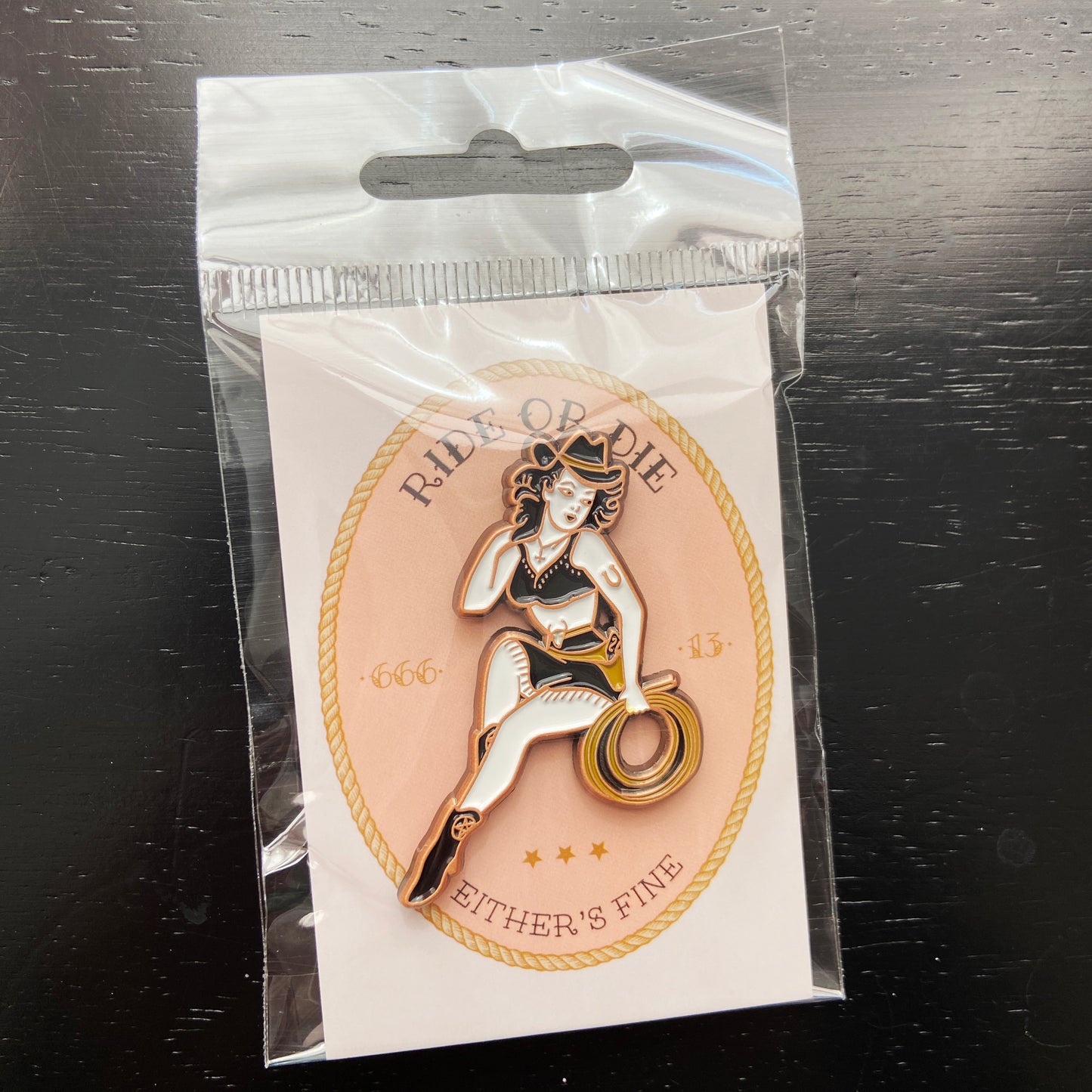 Goth Cowgirl Enamel Pin