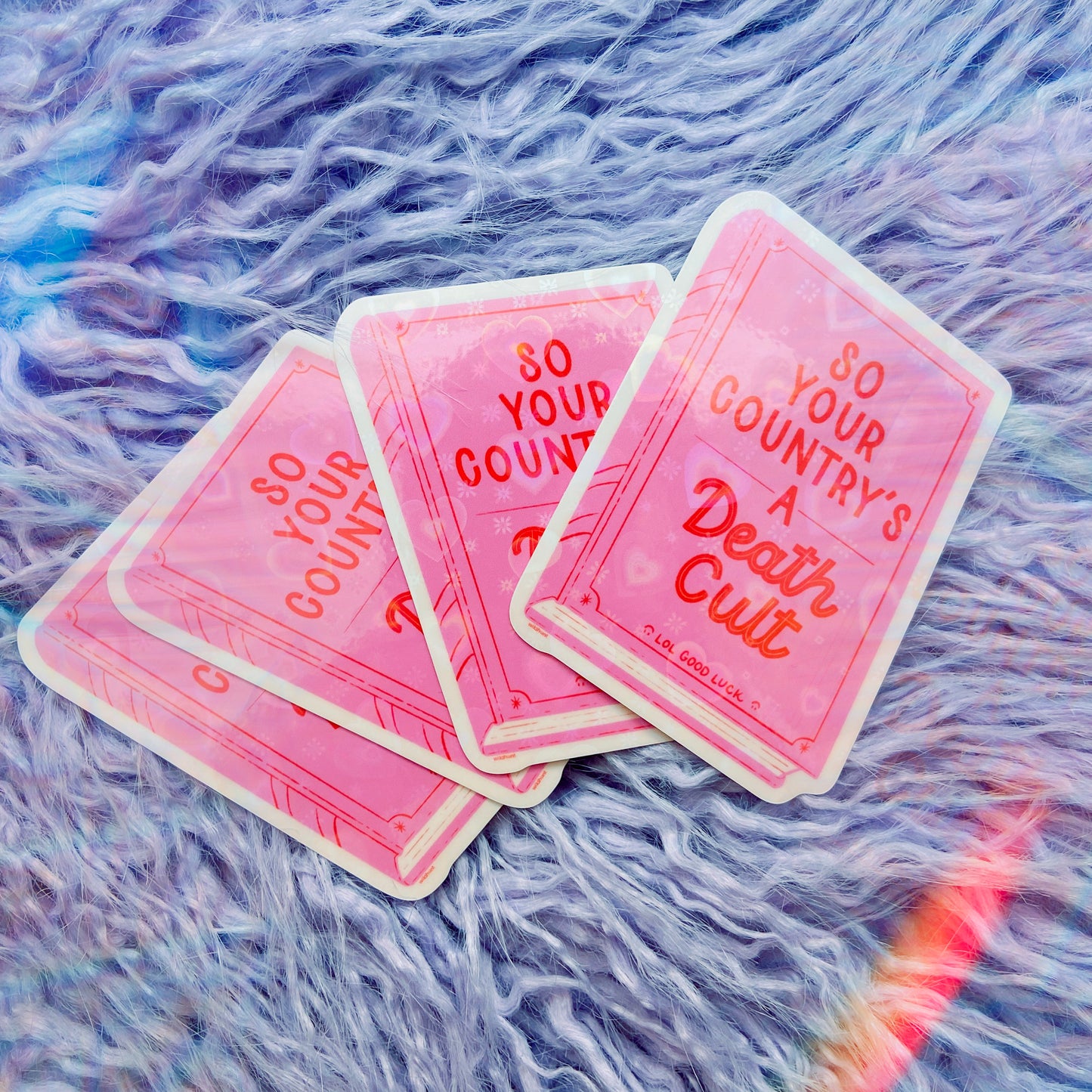 Death Cult Book Holographic Lenticular Heart Sticker