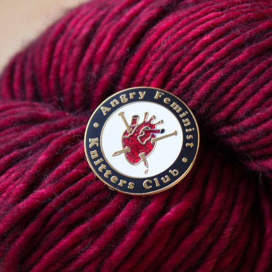 Angry Feminist Knitter's Club Enamel Pin