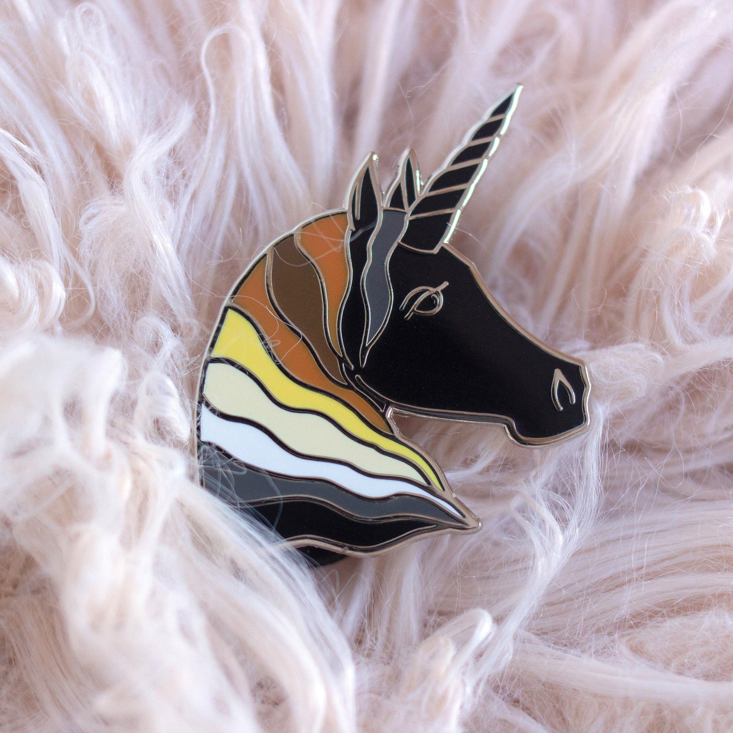 Unicorn Enamel Pin - Earth Tones (Bear Flag)
