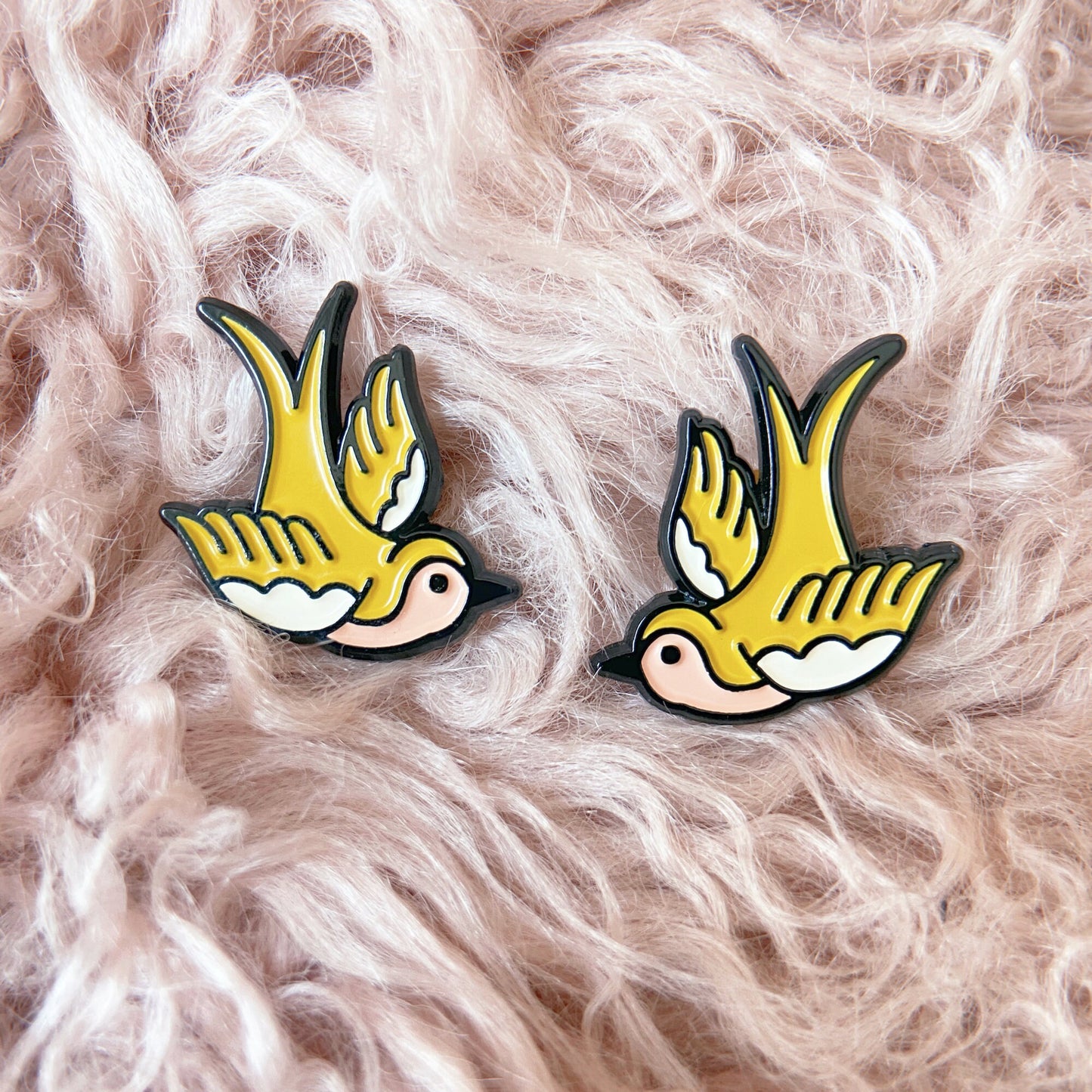 Golden Swallow Enamel Pin Set