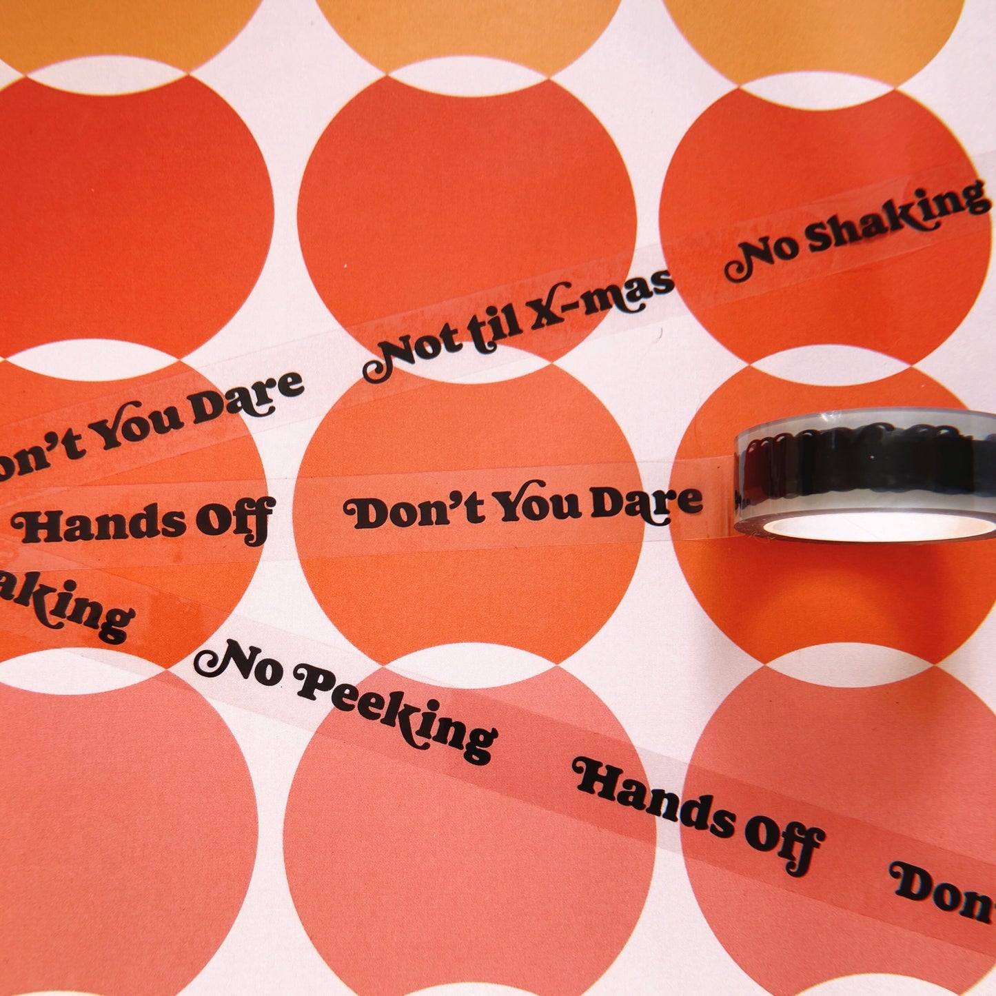 Clear "Hands Off" Christmas Giftwrap Tape