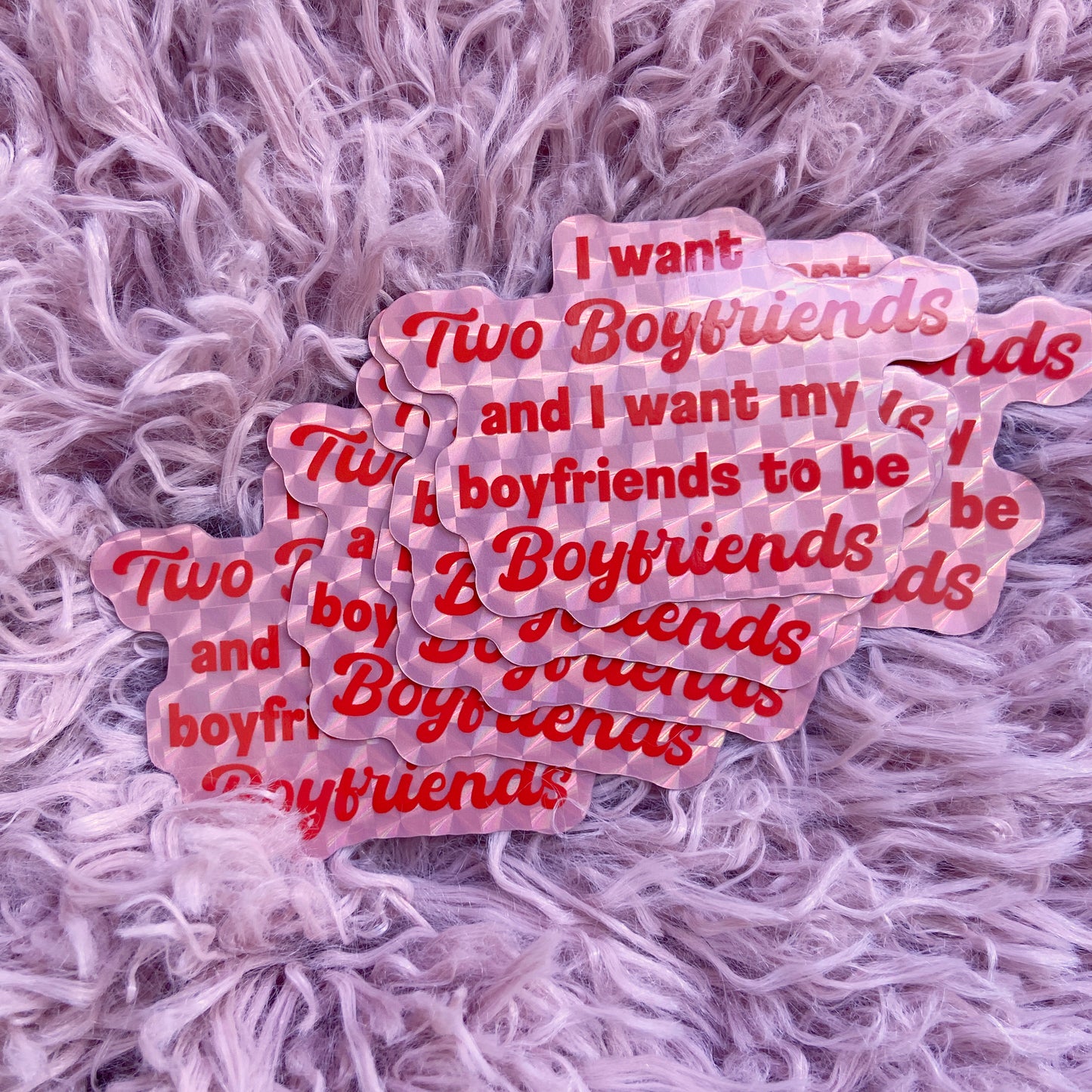 Two Boyfriends Holographic Prism Vinyl Sticker