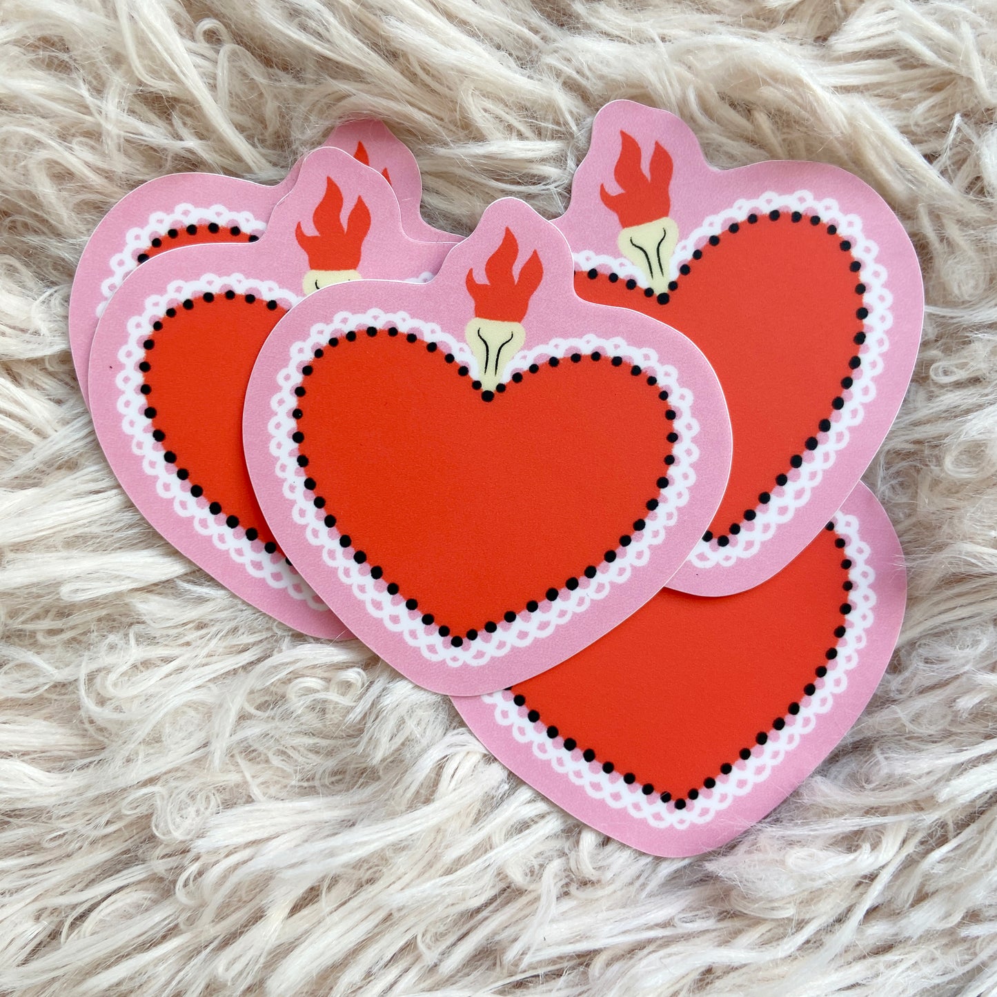 Flaming Heart Vinyl Sticker