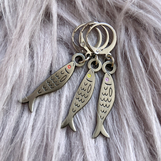Sardine Enamel Stitch Markers - Set of 3