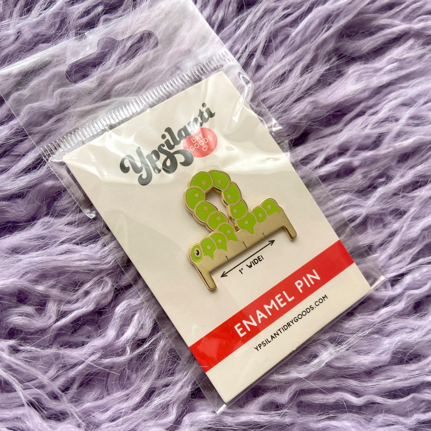 Inch Worm Mini-Ruler Enamel Pin