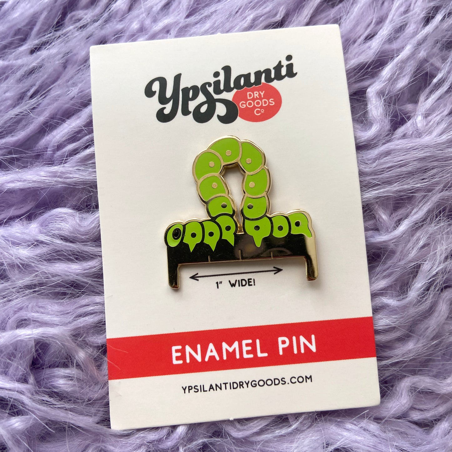 Inch Worm Mini-Ruler Enamel Pin