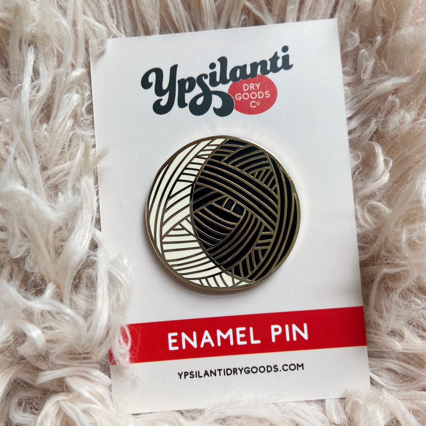 Knitting Moon Enamel Pin