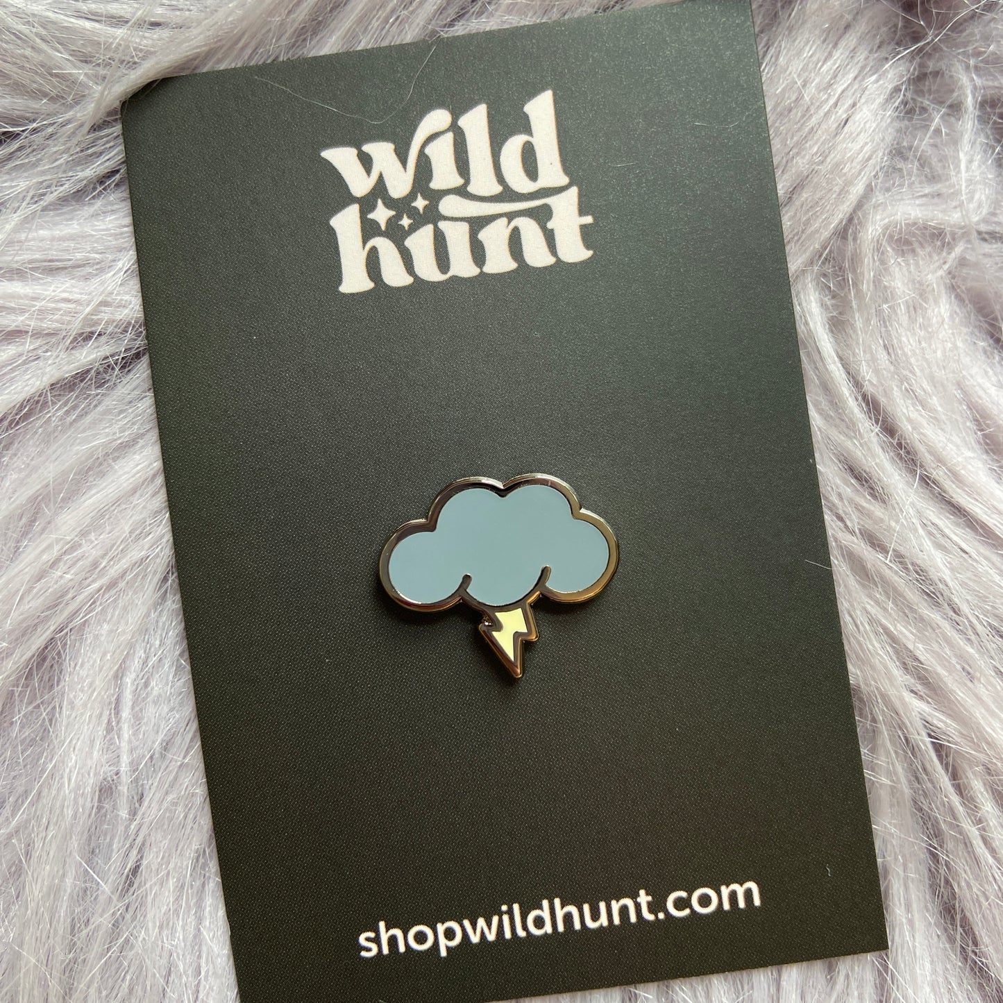 Storm Cloud with Lightning Mini Enamel Pin - Board Filler