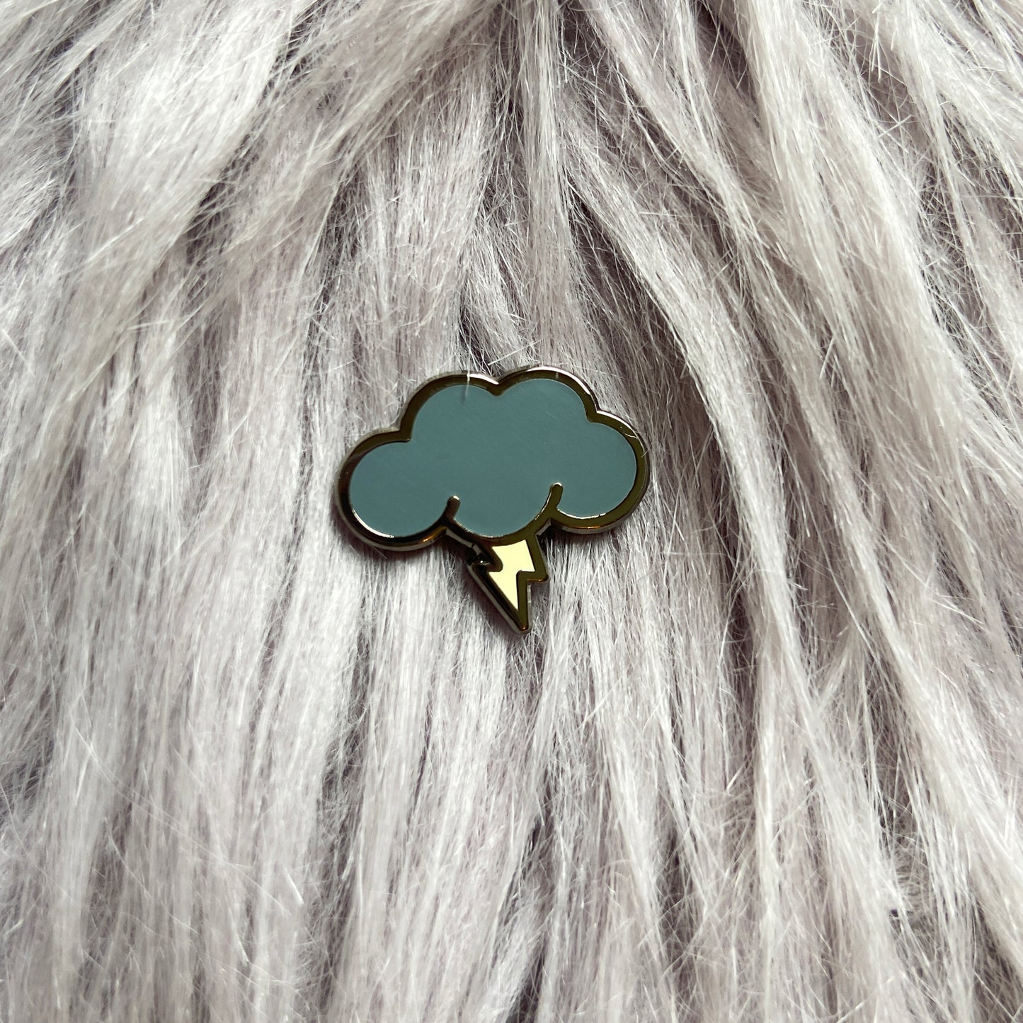 Storm Cloud with Lightning Mini Enamel Pin - Board Filler