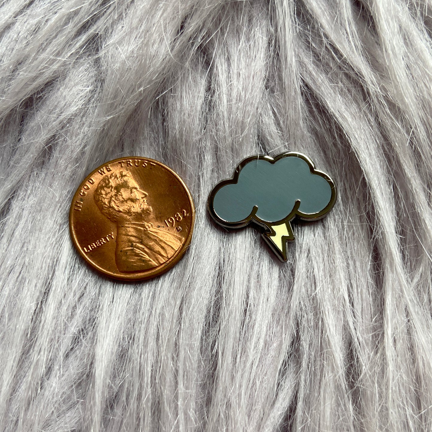 Storm Cloud with Lightning Mini Enamel Pin - Board Filler