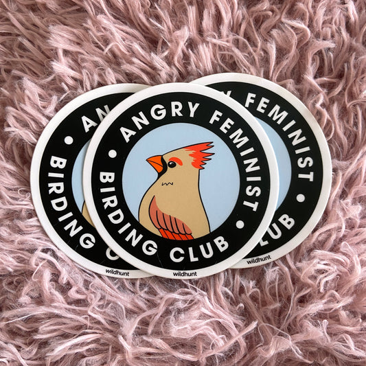 Angry Feminist Birder's Club Vinyl Sticker