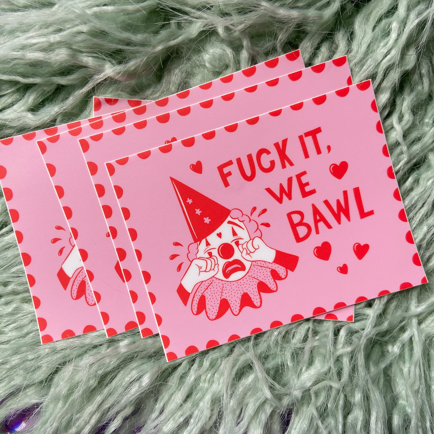 F it, We Bawl Crying Clown Vinyl Sticker
