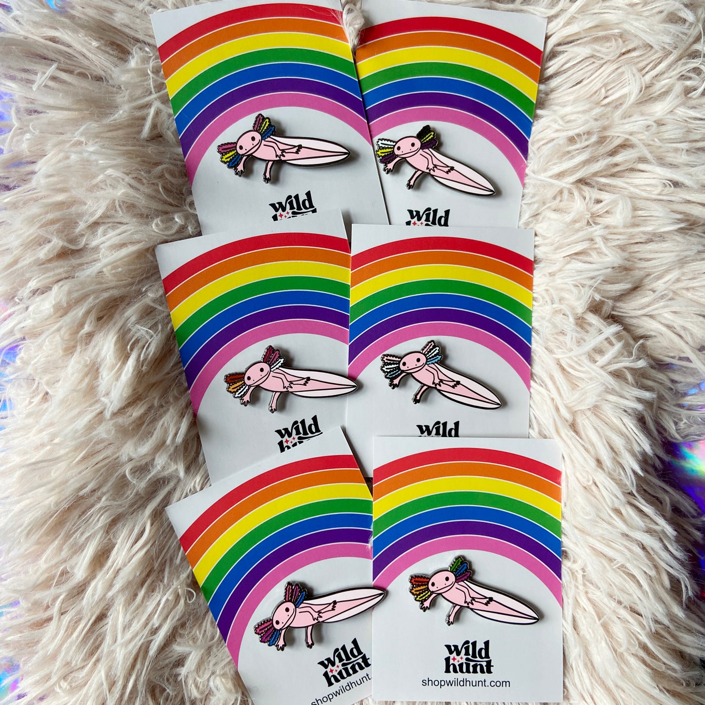 Pride Axolotl Enamel Pins (Six Variants!)