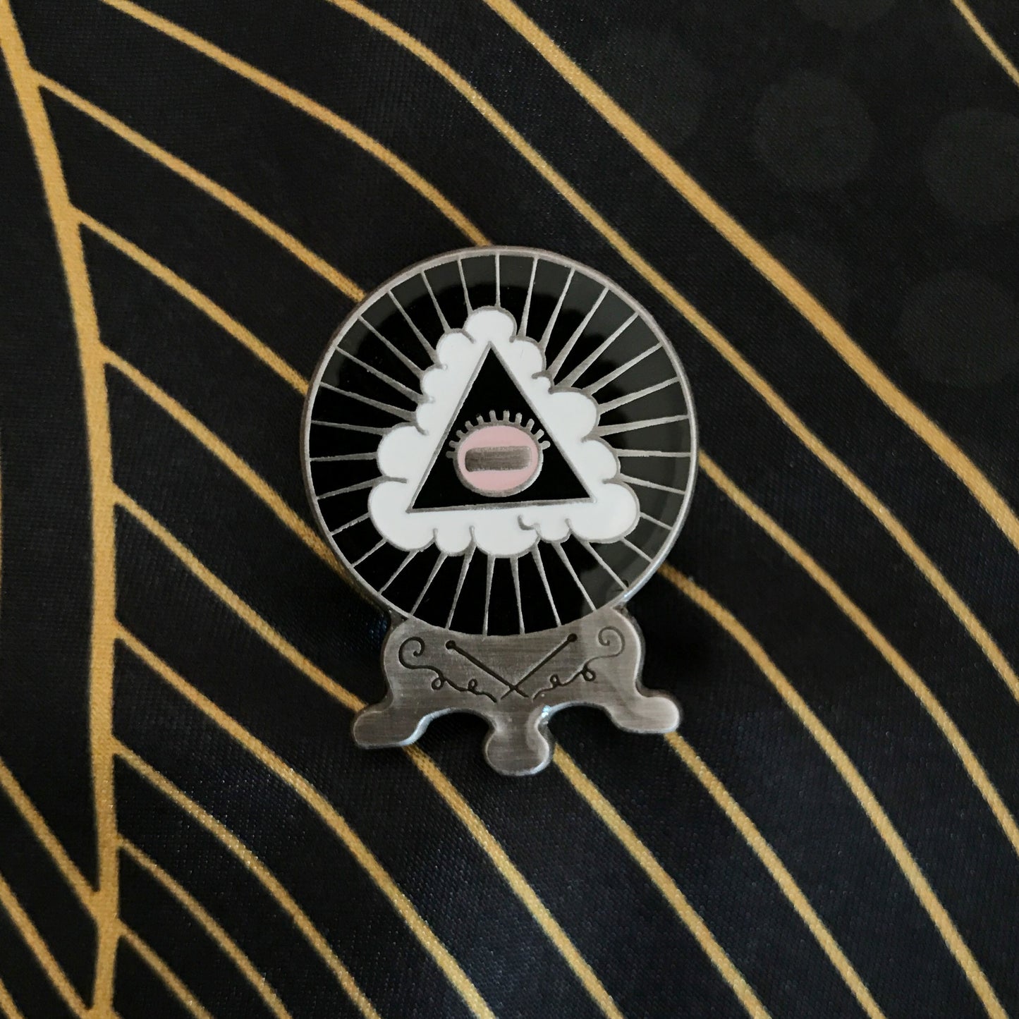Glowing Crystal Ball Enamel Pin (The Knitter's Oracle)