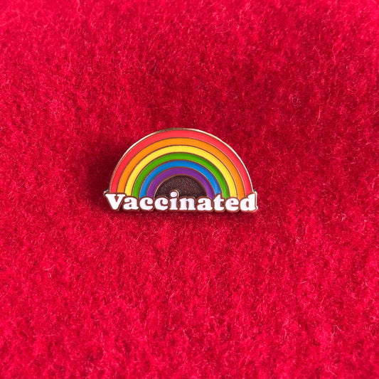 Vaccinated Rainbow Enamel Pin - Classic