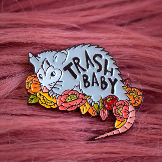 Trash Baby Opossum Enamel Pin