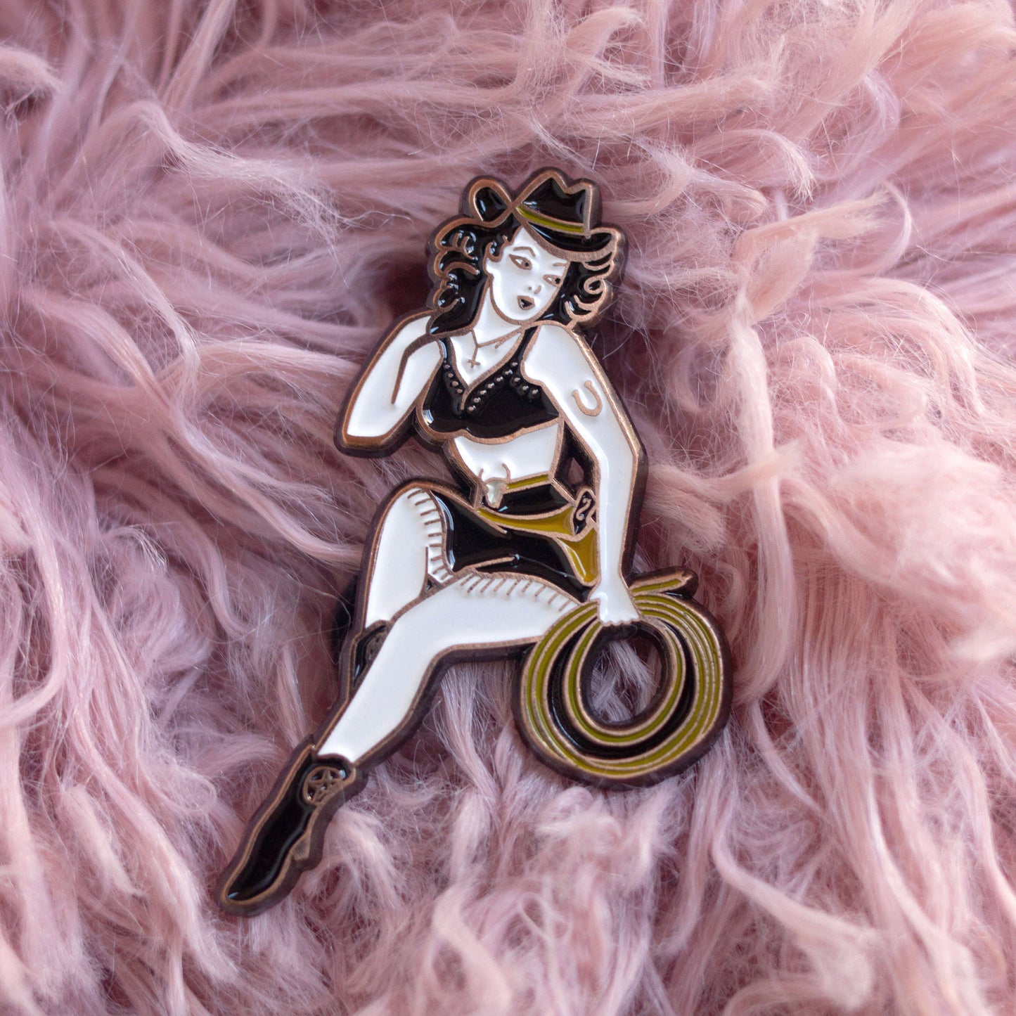 Goth Cowgirl Enamel Pin