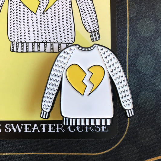 The Sweater Curse Enamel Pin (The Knitter's Oracle)
