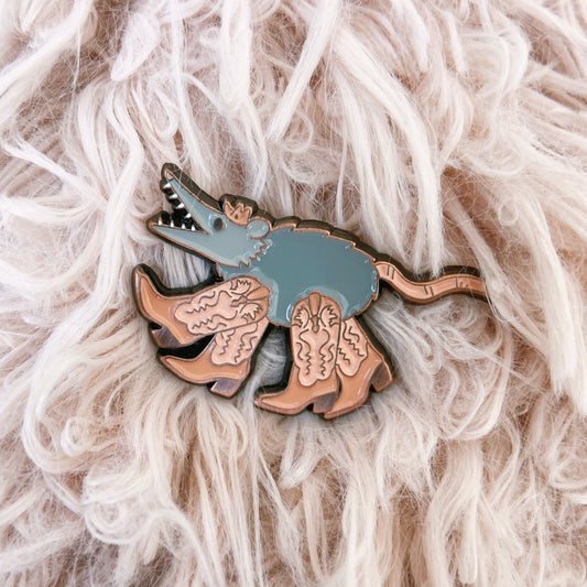 Cowboy Opossum Enamel Pin